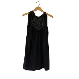 Shulami Size S Jewel Sequin‎ Beaded Embellished Dress Halter Tie Sleeveless Silk